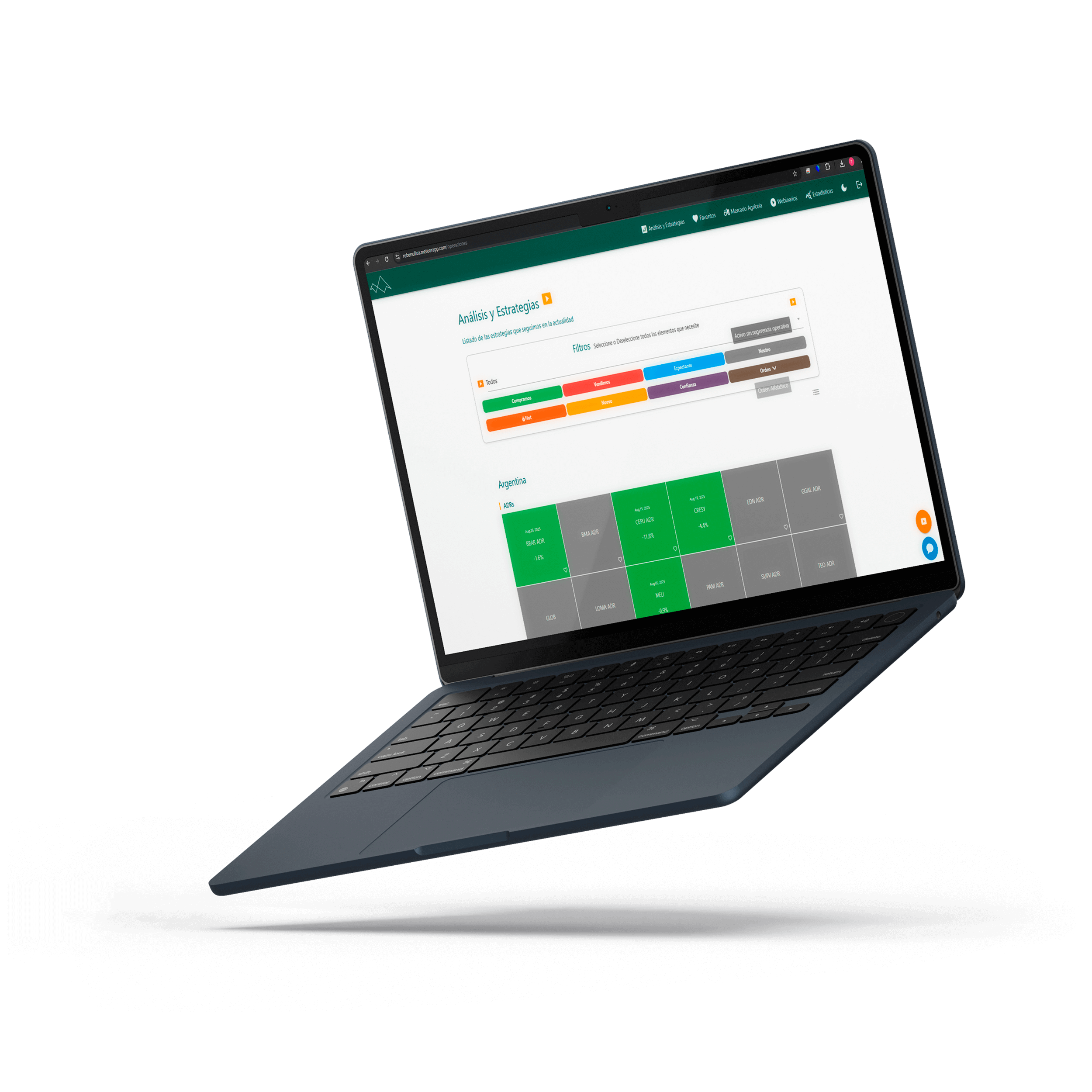 Mockup de la aplicación web RJU